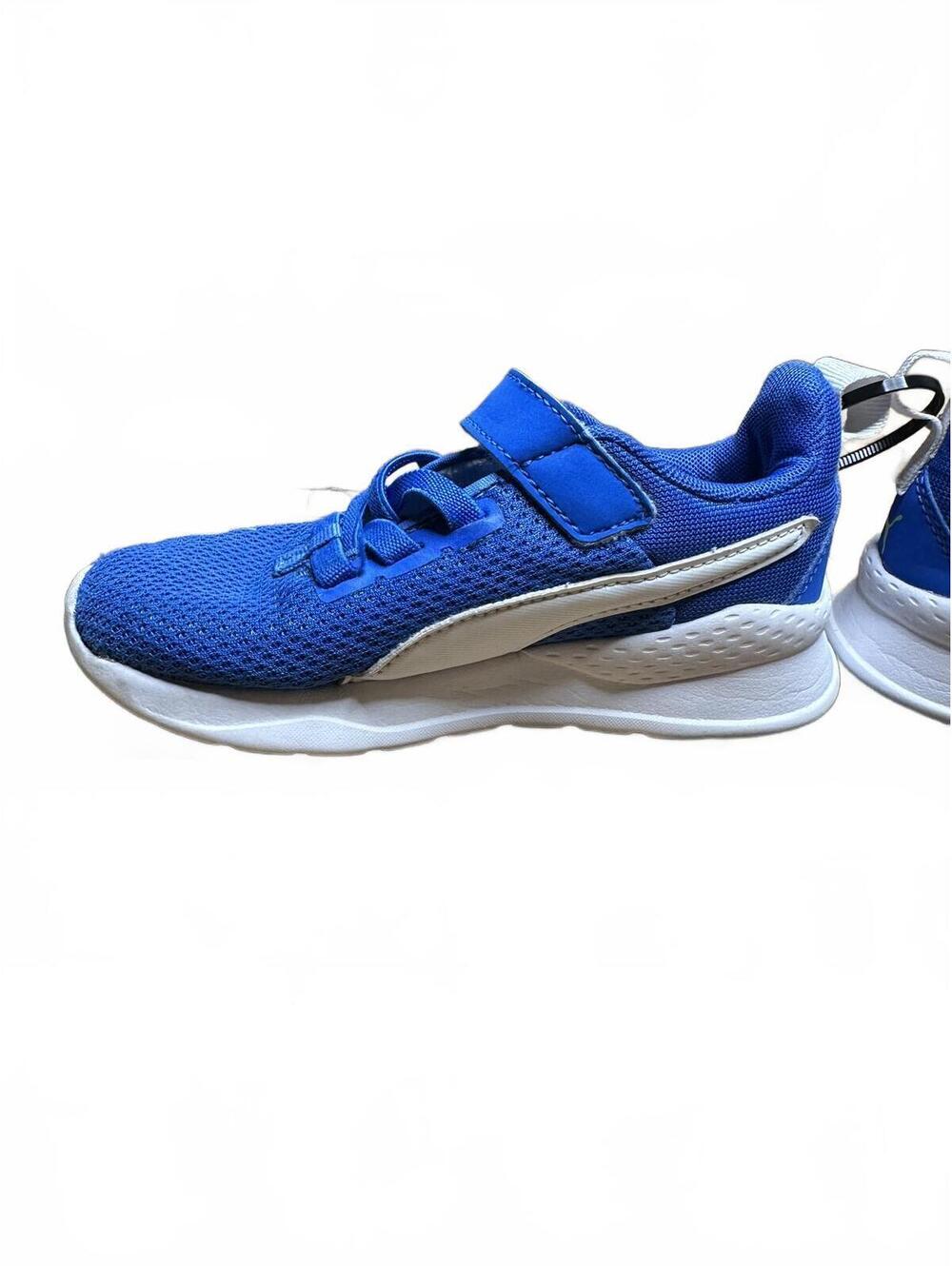 PUMA Blue Mesh Hook-and-Loop Athletic Sneakers - Picture 6 of 9